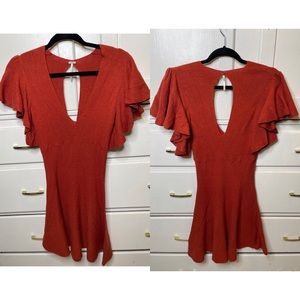 Free People | Mini dress | Ruffled sleeves